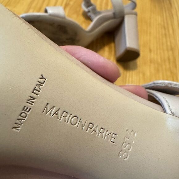 Marion Parke Strappy Leather Sandal Block Heel Nude Tan Women’s EUR 38.5 / US 8 - Picture 11 of 11